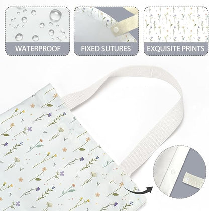 Car Trash Bag Car Garbage Bag Hanging Floral Cars Trash Can Spring Decor Waterproof Cars Back Seat Organizer for Vehicle Travelling Swimming Camping