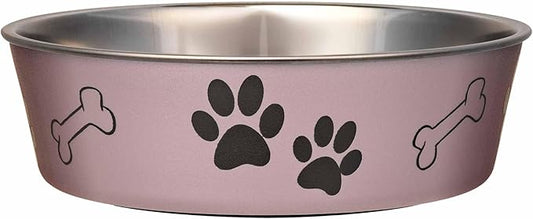 Loving Pets Bella Dog Bowls- Stainless Steel Dog & Cat Bowls - Spill Proof Dog Food Bowl, Cat Bowl, Puppy Essentials & Pet Supplies Great for Home & Travel (Large 35-65 lbs, Grape)