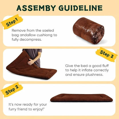 Dog Crate Pad Washable, Plush Anti-Slip Crate Mat for Medium Dogs, Cushioned Kennel Pad for Metal Dog Kennels, 30 x 20 Inch, Brown