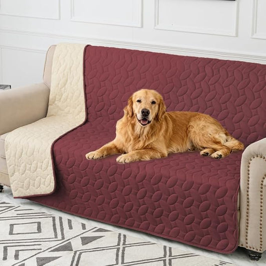 Ameritex Pet Bed Cover Dog Bed Blanket for Sofa and Furniture Waterproof New Pattern Design (52x82 Inch, Burgundy)
