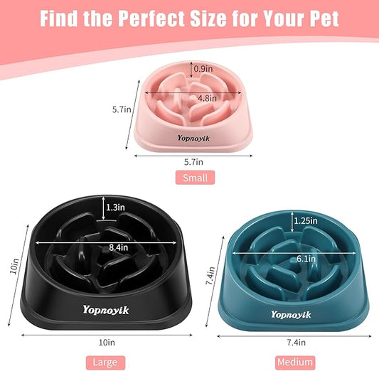 2 Pack Slow Feeder Dog Bowls for Healthy Eating, Non-Slip and Anti-Choking Design, Reduces Bloating & Overeating for Large Dogs, Easy to Clean