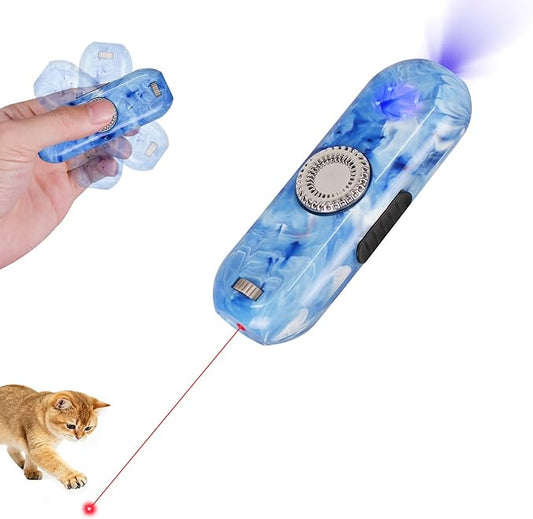 TBTeek Cat Toy, Finger Rotatable, 3 Modes, 5 Fun Patterns, Rechargeable, Portable Dog Kitten Cat Toy for Indoor Cats Chasing and Exercise