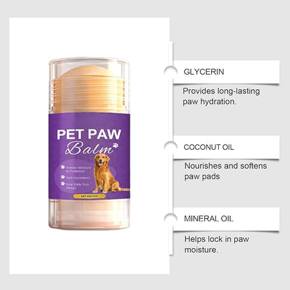 Safe Dog Paw & Nose Balm, Fermented Coconut Oil Pet Balm, Soothes Dry Cracked Paws Nose Elbows for Dogs & Cats, Horse Hoof & Joint Care, French Bulldogs & All Breeds 1.06oz（30g）