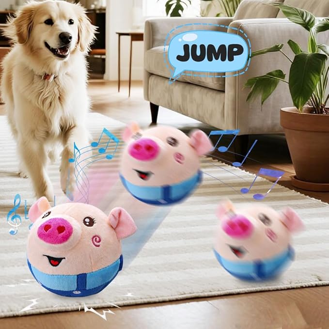 Interactive Dog Toys, 2026 New Active Moving Pet Plush Toy, Rechargeable Squeaky Dog Ball Toy with Talking Sound, Washable Cartoon Pig Plush Toy (#10)