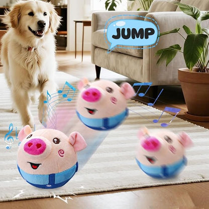 Interactive Dog Toys, 2026 New Active Moving Pet Plush Toy, Rechargeable Squeaky Dog Ball Toy with Talking Sound, Washable Cartoon Pig Plush Toy (#11)