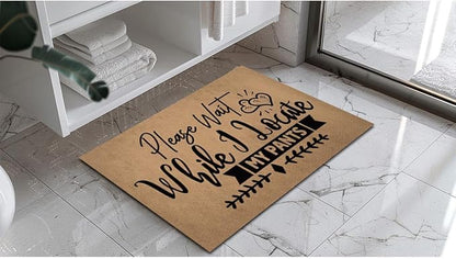 Funny Welcome Doormat (23.7 in X 15.6 in) Anti-Slip Rubber Back Entrance Way Indoor Front Porch Decor Rugs House Warming Gift (Please Wait While i Locat My Pants)
