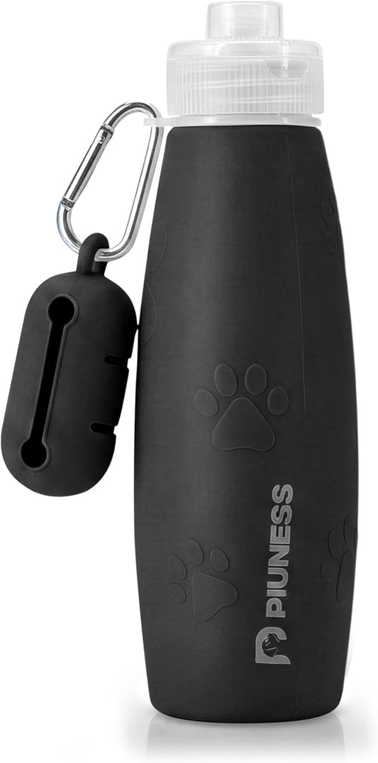 Ultimate 2-in-1 Dog Walk Essential – Portable Pee Cleaning Bottle + Detachable Poop Bag Dispenser (Black)