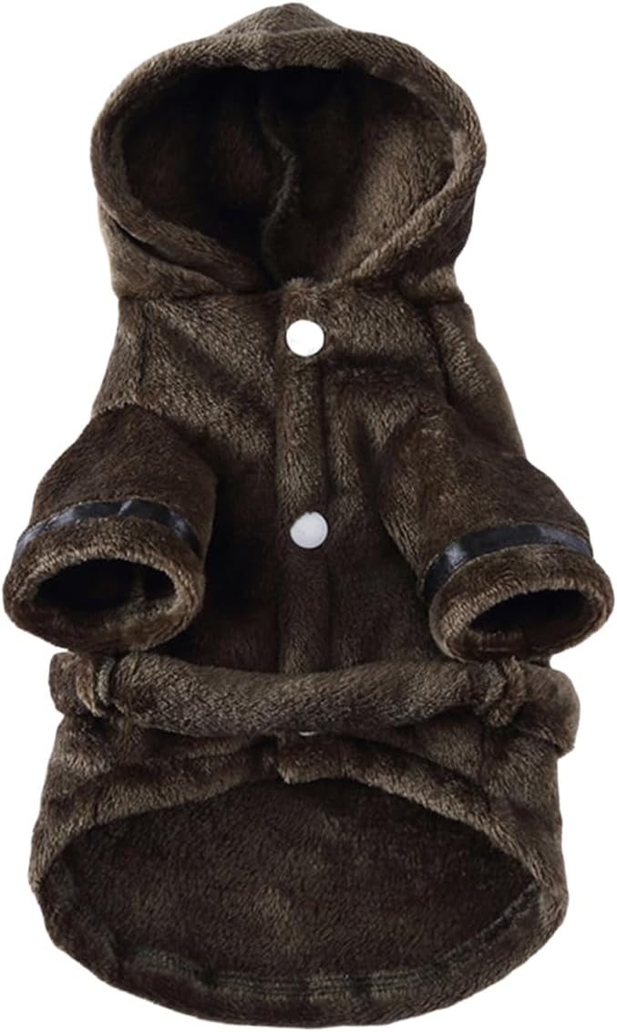Luxury Small Dog Bathrobe - Soft Flannel Pajamas, Quick Drying Hooded Bath Robe, Super Absorbent Towel for Puppies and Cats