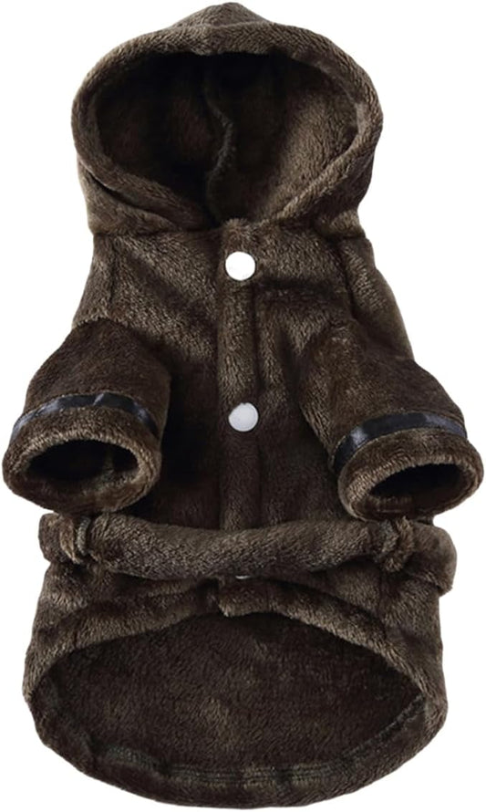 Luxury Small Dog Bathrobe - Soft Flannel Pajamas, Quick Drying Hooded Bath Robe, Super Absorbent Towel for Puppies and Cats