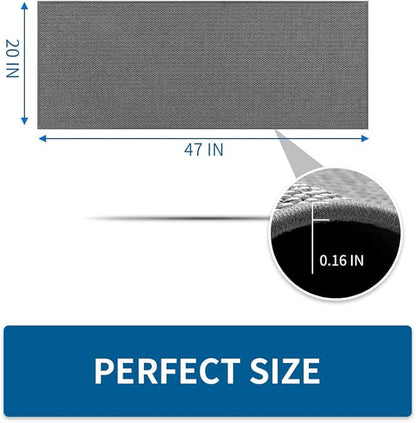 MontVoo Kitchen Rugs and Mats Non Skid Washable, Absorbent Runner Rugs for Kitchen, Front of Sink, Kitchen Mats for Floor(Dark Grey, 20"x47")