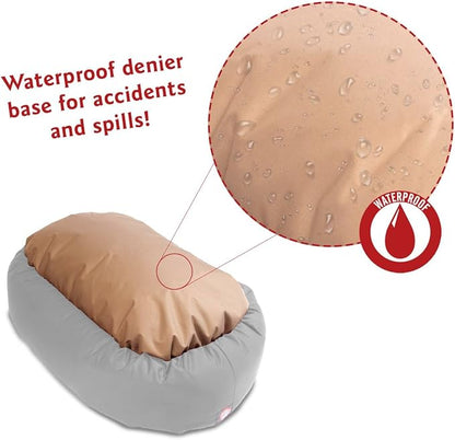 Majestic Pet 32 Inch Micro Velvet Calming Dog Bed Washable – Cozy Soft Round Dog Bed with Spine for Head Support - Fluffy Donut Puppy Mat 32x23x7 (inch) Medium – Apple