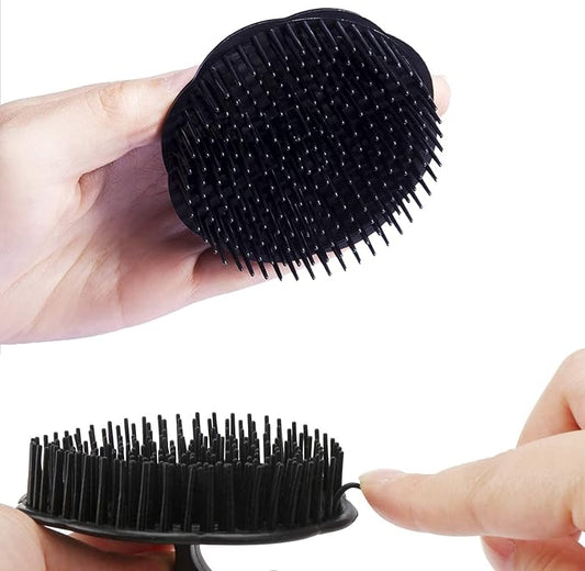 Nıva 2pcs Scalp Massager Shampoo Brush, Massage Hair Brush Floriated Shower Comb for Deep Cleaning Hair Men’s Hand Brush Growth Beard Brush Pet Grooming Brushes (Black)