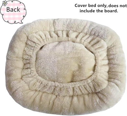 SHENGOCASE Cat Tree Tower Accessories Replacement Parts Top Bed Cover Cushion for Cat Perch with Elastic Band (11.8" x 11.8", Beige)