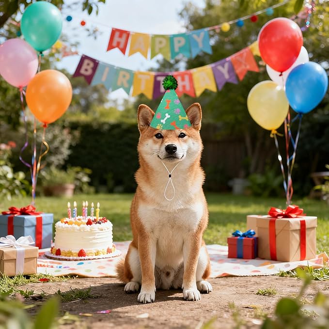 6pcs/Pack Dog Birthday Hat Party Hats Supplies for Small Medium Doggie Puppies Cat Kitten Decorations Grooming Accessories