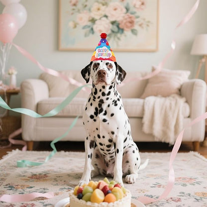 6pcs/Pack Dog Birthday Hats Party Hats for Large XL XXL Dog Boy Girl Birthday Costume Accessories