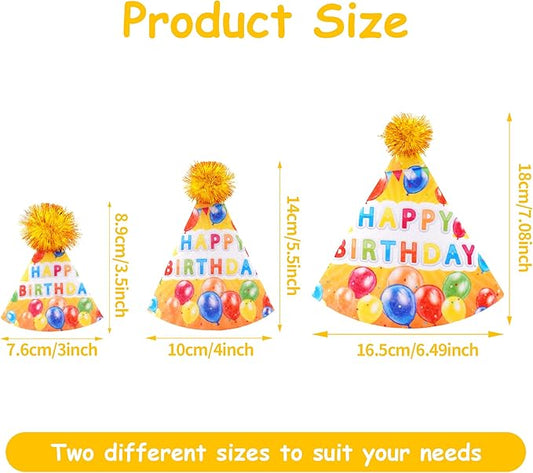6pcs/Pack Mini Dog Happy Birthday Hats Party Hats for Small Puppies Doggie Cats Kittens Rabbit Boy Girl Birthday Costume Accessories