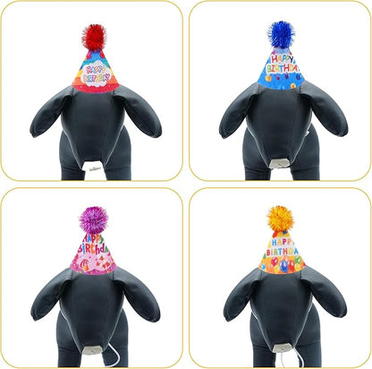 6pcs/Pack Mini Dog Happy Birthday Hats Party Hats for Small Puppies Doggie Cats Kittens Rabbit Boy Girl Birthday Costume Accessories