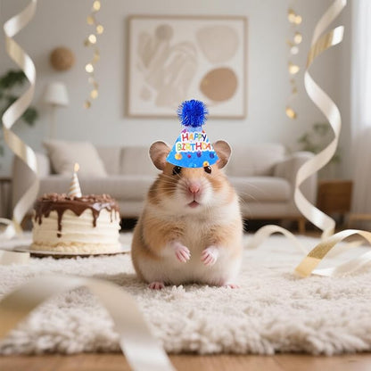 6pcs/Pack Mini Dog Happy Birthday Hats Party Hats for Small Puppies Doggie Cats Kittens Rabbit Boy Girl Birthday Costume Accessories