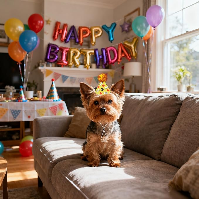 6pcs/Pack Mini Dog Party Hats for Small XS Cat Puppy Doggie Kitten Rabbit Stuffed Animals Birthday Holiday Party Grooming Accessories