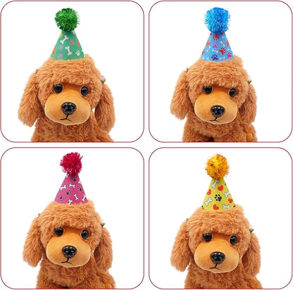 6pcs/Pack Mini Dog Party Hats for Small XS Cat Puppy Doggie Kitten Rabbit Stuffed Animals Birthday Holiday Party Grooming Accessories