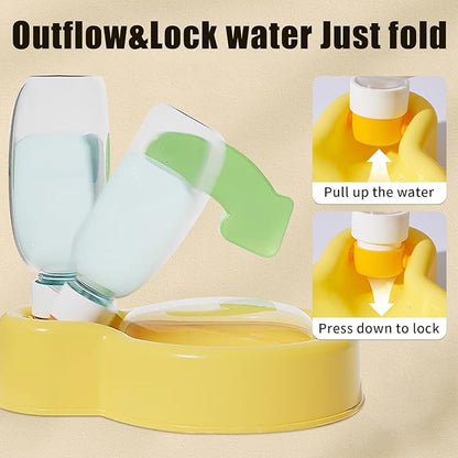 Foldable Pet Outdoor Camping Drinking Water Bottle Dog Cat Travel Portable Water Dispenser Small Large Capacity (Sunset Orange, Small)