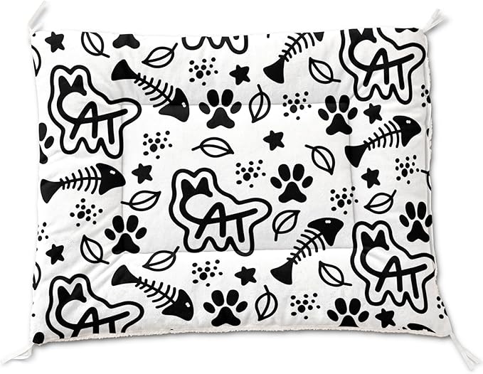 Dog Cat Bed Mat Ultra Soft Fluffy Pet Bed Washable Fashion Dog Crate Beds Comfy Comfy Pet Sleeping Pad Suitable for Pet Raised Bed(42"x32",Cat)