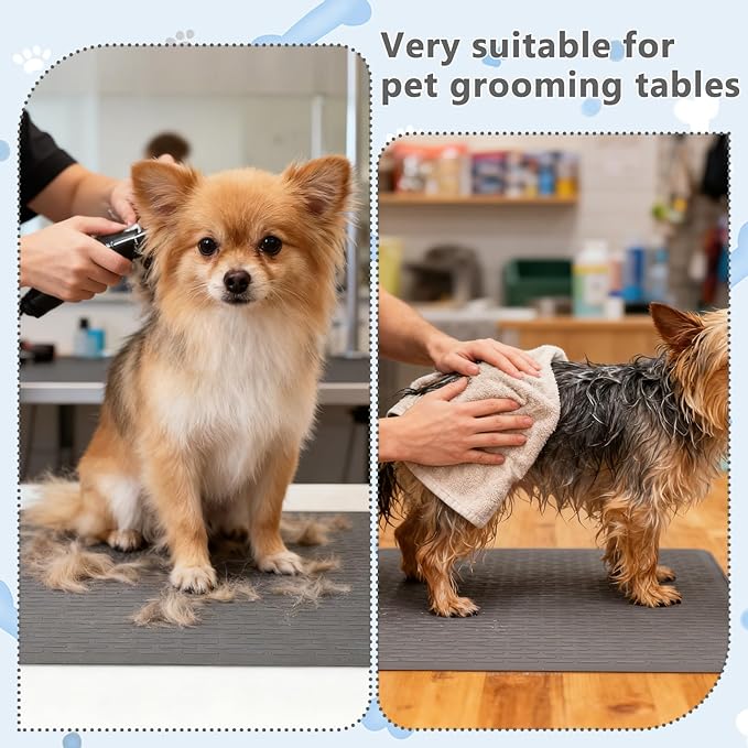 Dog Grooming Table Mat Pad Non Slip - 28" x 19.7" Silicone for Cat Litter Mat, Waterproof Soft Pet Grooming Table Mats for Home Use & Professional Salon