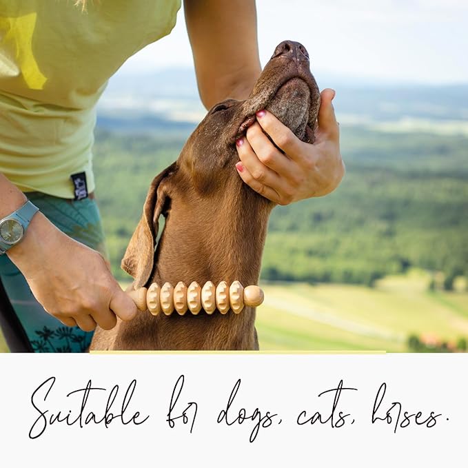 tuuli Wooden Pet Massager Massager for Dogs, Cats, Horses, Massage Brush, Short or Long Hair