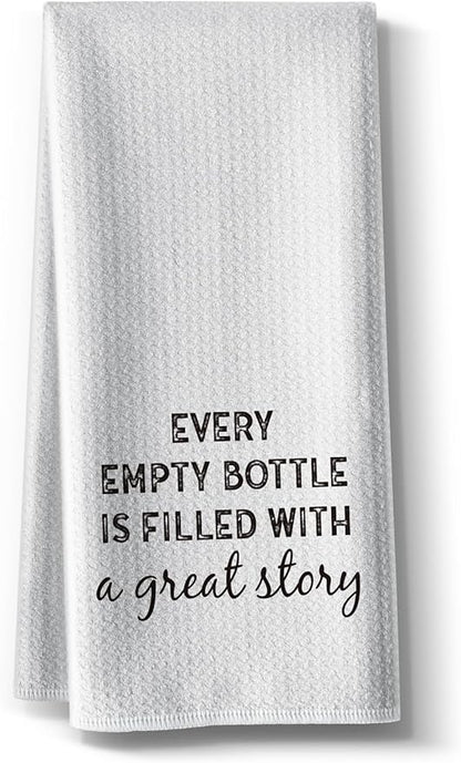 Dish Towels with Funny Sayings,Multi Use Kitchen Towel,16x24 Inch,Dishcloth for Barroom DéCor,Hilarious Absorbent Microfiber Hand Rags,Gifts for Hostess Mom New Home Women Housewarming