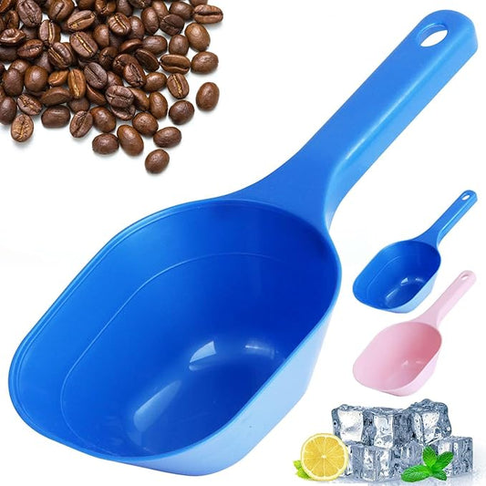 Dog-Cat Food-Scoop Measuring-Cup,1 Cup Capacity Versatile Plastic Pet Food Scoop with Measuring Lines 1 Cup and 1/2 Cup for Precise Portion Control (2, Blue and Pink)
