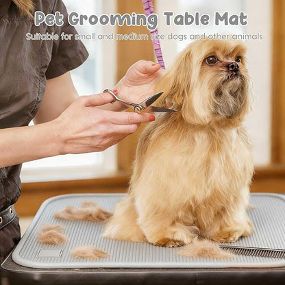 Dog Grooming Table Mat Pad Non Slip，Silicone Durable Premium Non-Slip Dog Bath Mat，Slip Mat - Bathing Mat for Pets，22.45inchX15.75inch (Grey)