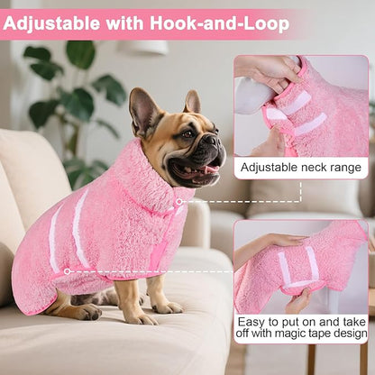 Dog Bathrobe Super Absorbent Dog Towels Large Quick Drying Robes for After Bath Soft Adjustable Warm Keeping Dogs Towel(S-XXL)