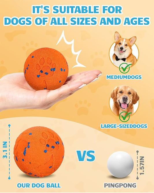 Interactive Dog Ball & Interactive Dog Toys for Medium/Large Dogs: Self-Moving, Auto-Vibrating & Bouncing Smart Ball - 3.1“ Chew-Resistant E-TPU, IPX7 Waterproof & Low-Noise (Include Gift Bag)
