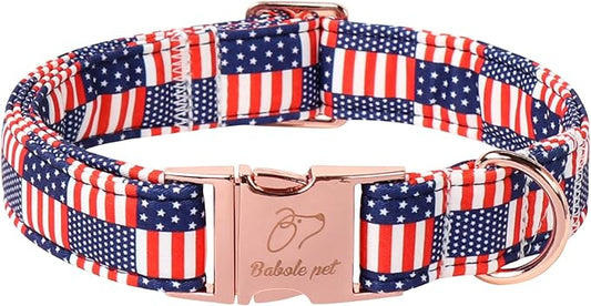 4th of July Dog Collar - US Flag Patriotic Dog Collars for Puppy & Tiny Dogs, Adjustable Independence Day Stars & Stripes American Flag Collar XS