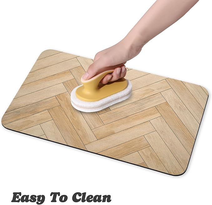 Dog Food Mats for Floors Waterproof, Dog Cat Water Bowl Mats Pet Feeding Absorbent Mat Dog Cat Pet Placemats for Food and Water Wood 12 * 20 inch