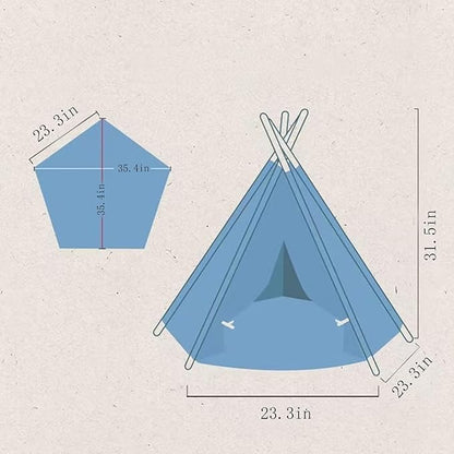 Dog Bed Tent,Portable Pet Tent for Cats or Small Dogs,Removable & Washable,Indoor Dog House with Thick Cushion,Cat Tents for Indoor Cats,Soft,Cozy,Pet Teepee,Dog Cabana Outdoor(White&Black)