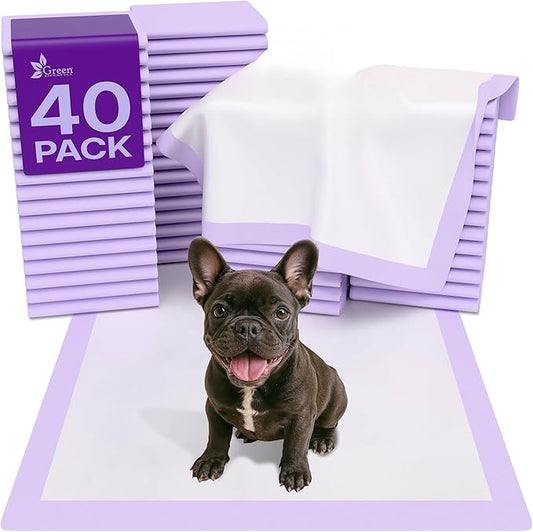 GREEN LIFESTYLE Pee Pads - Super Absorbent & Leak-Proof Pee Pads for Dogs - Puppy Pads - Waterproof Dog Pads, Dog Training Pads for Cats, Rabbits (Pack of 40 - 22x22)