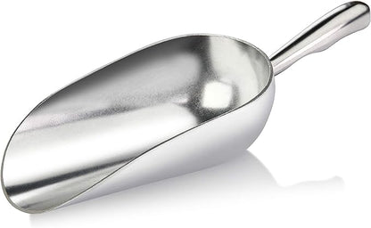 New Star Foodservice 34523 One-Piece Cast Aluminum Round Bottom Bar Ice Flour Utility Scoop, 12-Ounce, Silver (Hand Wash Only)