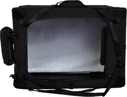 Amazon Basics Folding Portable Soft Pet Dog Crate Carrier Kennel, 26.2"L x 17.8"W x 18.1"H, Black