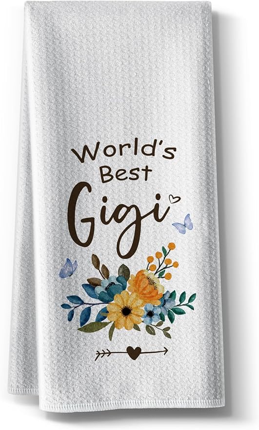 Kitchen Towels for Gigi- Funny Joked Hand Dish Kitchens DéCor, Absorbent Tea Towel,Gifts for Mimi Nana Grandmother On Birthday,Christmas,Mother's Day,Thanksgiving 16" x 24"