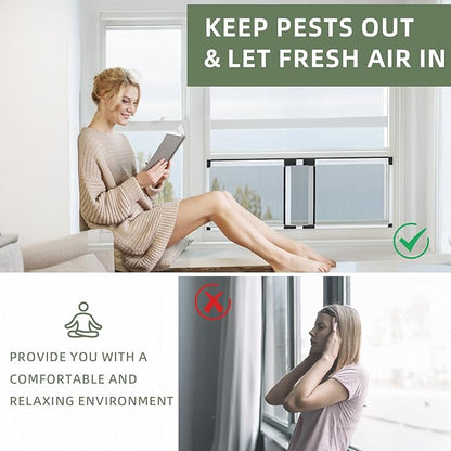 FLYZZZ Adjustable Window Screen Small Expandable Window Screens, (9.84'' High by 16-28'' Wide, B) 2 Packs Suitable for Window Openning Width Size 16''-28''， 20% Smaller Than Standard Screens