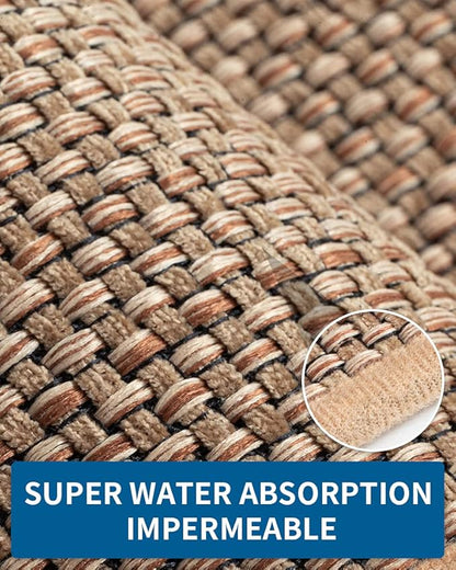 MontVoo Kitchen Rugs and Mats Non Skid Washable, Absorbent Runner Rugs for Kitchen, Front of Sink, Kitchen Mats for Floor (Beige, 20"x32")