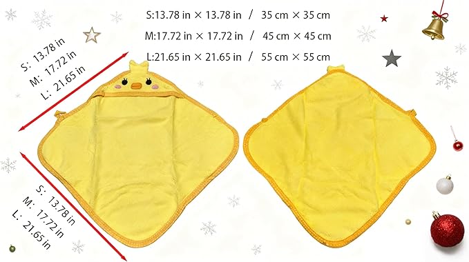 Dog Hooded Bathrobe Towel, Fast Drying Bath Towel Absorbent Warm Blanket Yellow L