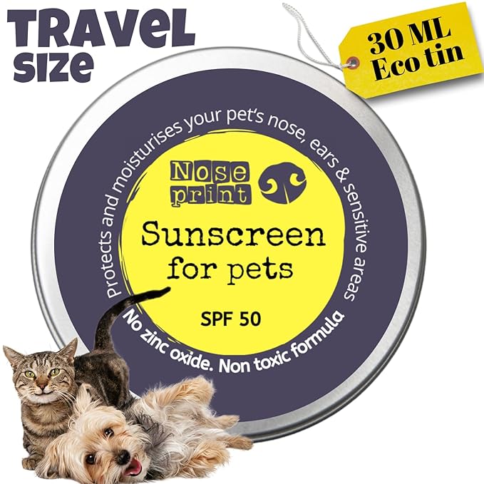 SPF 50 Sun Protection Balm For Pets 30 ML in Tin | Moisturising Sunscreen For Dogs And Cat Non-Toxic Formula Nose and Dog Paw Balm Sunblock Cream | puppy Sun Protection