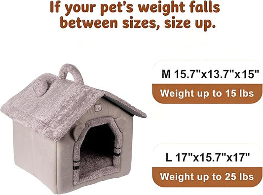 Indoor Cat House, Dog Tent for Indoor, Covered Dog Bed Pet House with Non-Slip Bottom, Indoor Cozy Cave for Kitten, Puppy & Small Pets