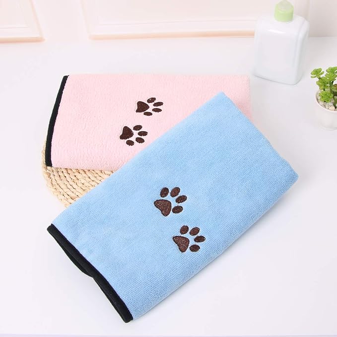 Pet Dog Cat Microfiber Drying Towel Ultra Absorbent Great for Bathing and Grooming (1-Pack)