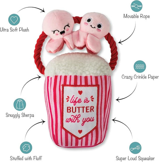 Fringe Studio Plush Dog Toy, My Heart Pops for You, Pet Shop Collection (314314)