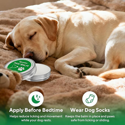 Lick-Safe Dog Paw & Nose Balm, Dog Paw Wax Protector with Coconut Oil, Moisturizer Soother Dry Cracked Snout & Pads, All-Natural Nose Butter & Cream for Horse Hoof, Cat Petts Care, 2.8oz/80g