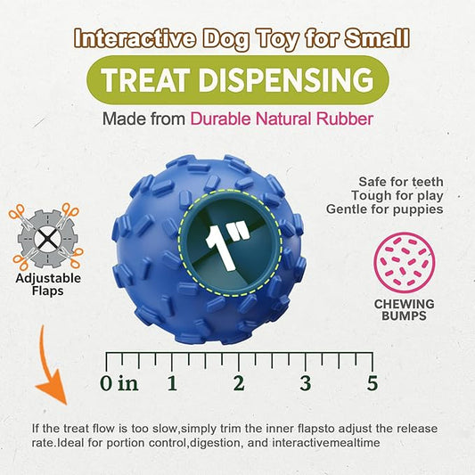 Interactive Dog Chew Toy for Small – Durable Treat Dispensing Puzzle Toy, Tough Enrichment Toy for Aggressive Chewers, Teeth Cleaning & Mental Stimulation Training Toy, Perfect for Boredom Relief