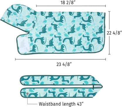 HDE Dog Bathrobe Super Absorbent Quick Drying Puppy Towel Wrap Coat Adjustable After Bath Robes with Hood for Dog Sizes S-XXL Dinosaurs S